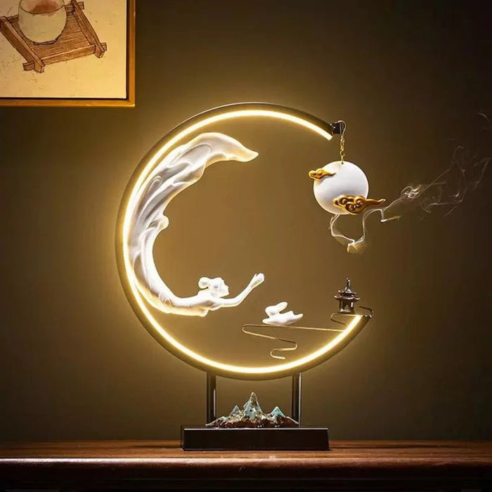 Celestial Moon Incense Burner Lamp